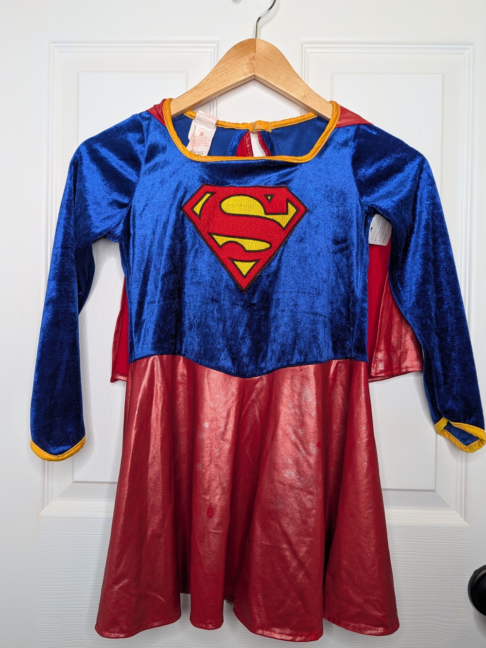 Supergirl Halloween Costume Dress Girls Superhero Costume Blue Red Yellow Size M